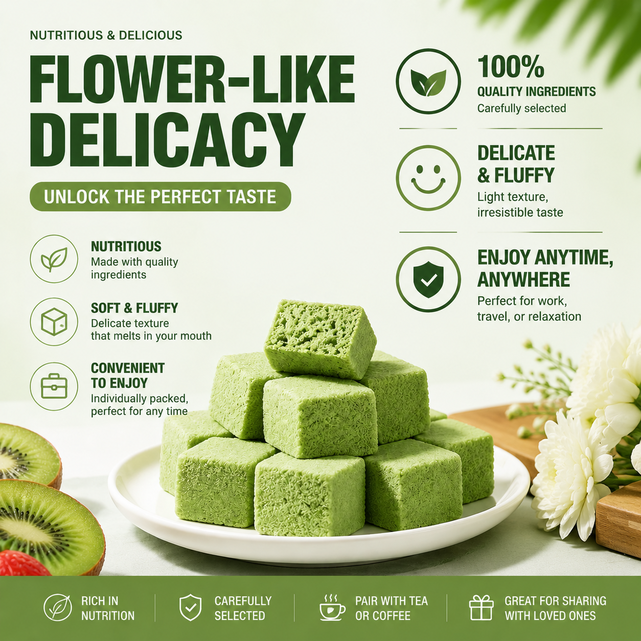🥒✨ Whole Grain Bitter Gourd Immortal Leaf Cube | Natural Detox Snack, Balances Blood Glucose, Improves Gut Metabolism for Gentle Weight Management-$LA