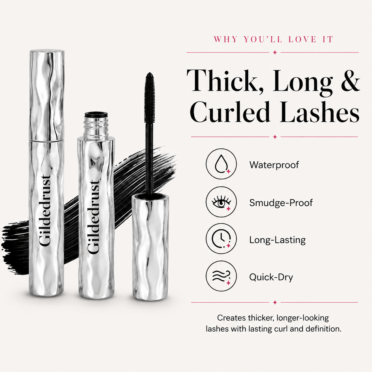 LAST DAY - BUY 1 GET 1 FREE💜Waterproof Curling & Lengthening Mascara-WH