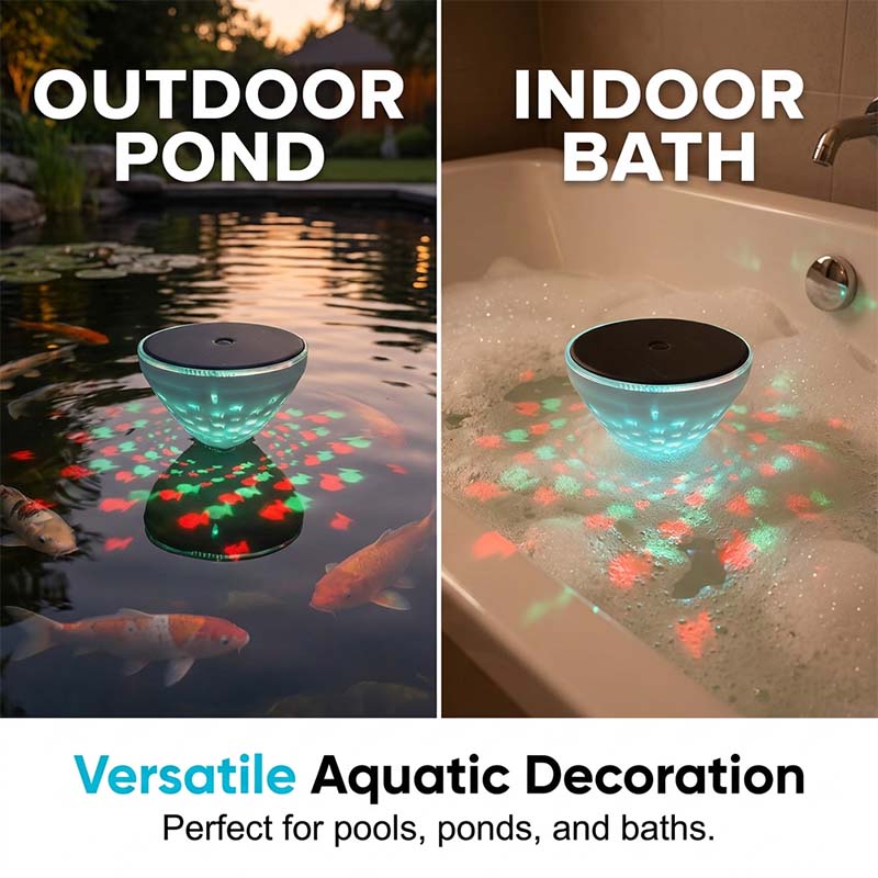 🎁2026 Hot Sale 50% OFF💕Solar Floating Pool Light with Fish Projection-WH