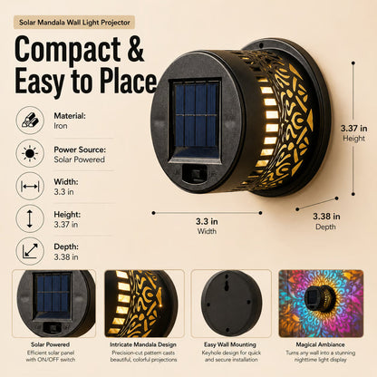 ✨Solar Mandala Wall Light | Outdoor Garden Fence Projector Lamp 🪐🌌-$LA