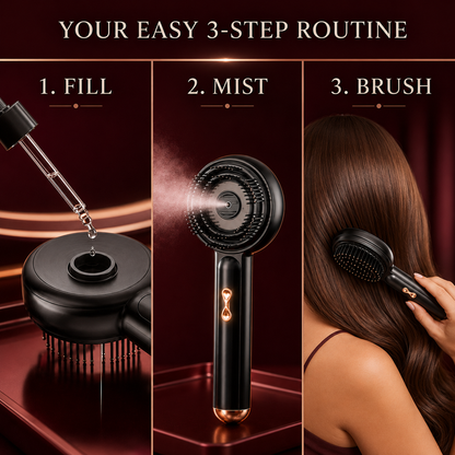 💧3-in-1 Electric Mist Hair Brush | Detangle, Hydrate & Massage-$LA