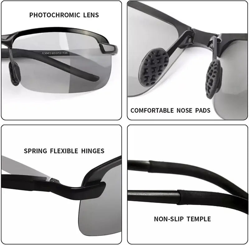 Gildedrust™ HD Polarized Photochromic Sunglasses UV400 Protection | Retro Oversized Square | Unisex 2026 Essential  -WH