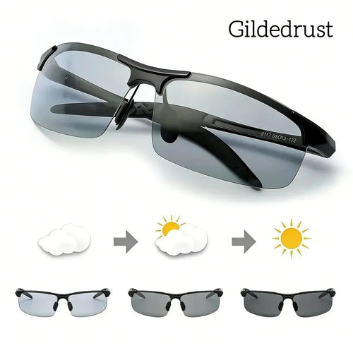 Gildedrust™ HD Polarized Photochromic Sunglasses UV400 Protection | Retro Oversized Square | Unisex 2026 Essential  -$AC