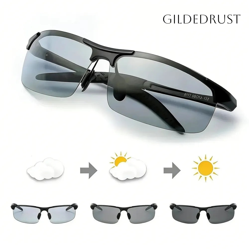 Gildedrust™ HD Polarized Photochromic Sunglasses UV400 Protection | Retro Oversized Square | Unisex 2026 Essential  -WH