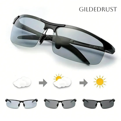 Gildedrust™ HD Polarized Photochromic Sunglasses UV400 Protection | Retro Oversized Square | Unisex 2026 Essential  -WH