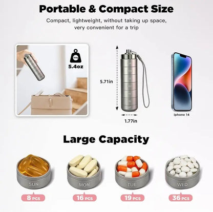 7-Day MetalTravel PillOrganizer-$LA