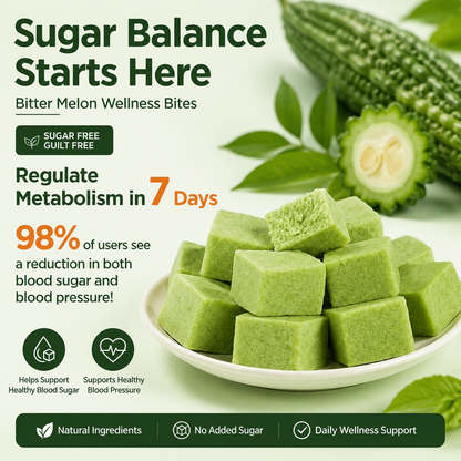 🥒✨ Whole Grain Bitter Gourd Immortal Leaf Cube | Natural Detox Snack, Balances Blood Glucose, Improves Gut Metabolism for Gentle Weight Management -$LX