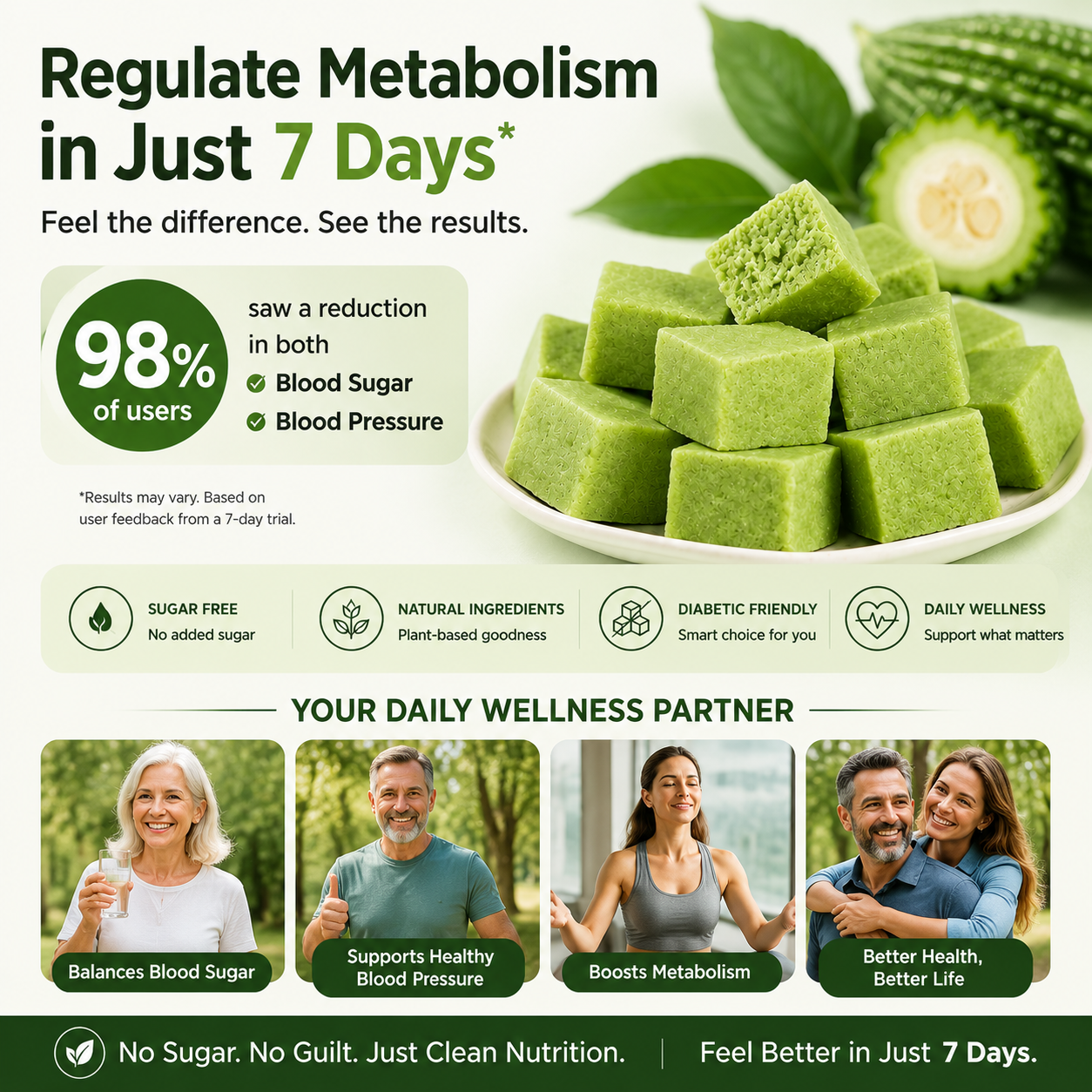 🥒✨ Whole Grain Bitter Gourd Immortal Leaf Cube | Natural Detox Snack, Balances Blood Glucose, Improves Gut Metabolism for Gentle Weight Management -$LX