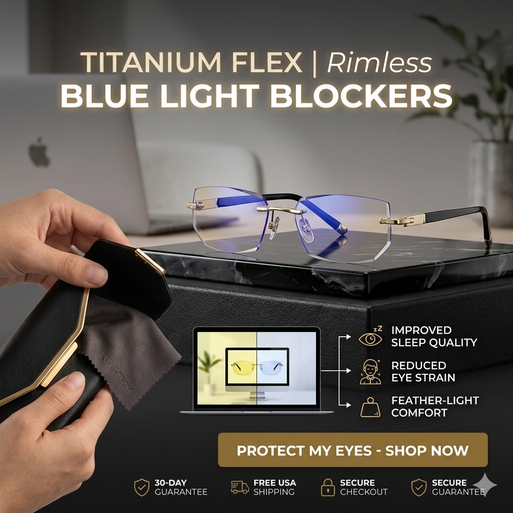 🔥Advanced Frameless Anti-Blue Light Glasses👓 | Auto-Focus Tech, Radiation Shield & UV Protection to Relieve Eye Strain-WH