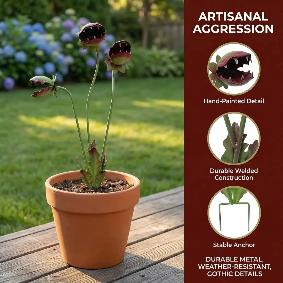 LAST DAY 50% OFF - Whimsical Metal Carnivorous Plant Garden Stake-CJ
