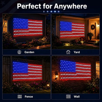 ⭐USA 250th Anniversary 49% OFF⭐Solar American Flag Lights Outdoor-WH