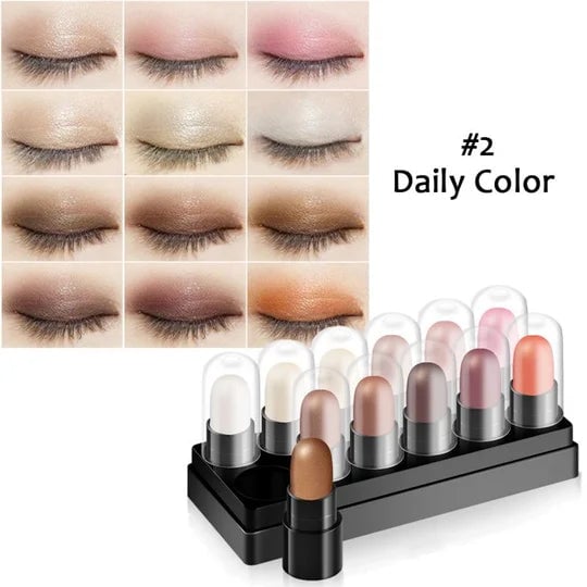 🎁2024 New Year Hot Sale🎁Eye pencil set 12 couleurs imperméable long lasting water Glitter Shimmer Eye Shadow Pen