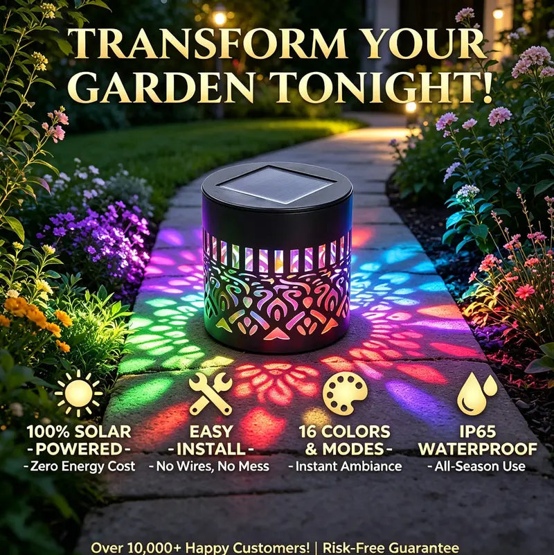 ✨Solar Mandala Wall Light | Outdoor Garden Fence Projector Lamp 🪐🌌-$LA
