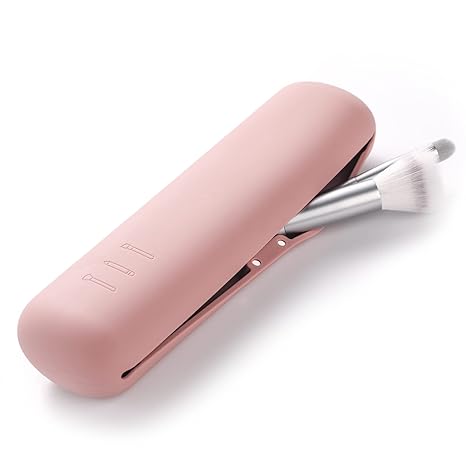 Large Travel Makeup Brush Holder with 4Pcs Makeup Brushes