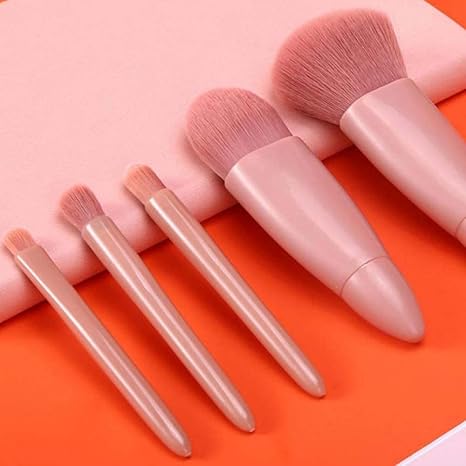 Easy-taken Travel Makeup Brush Set. COSHINE 5pcs Mini Complete Function Cosmetic Brushes Kit (5pcs with holder)