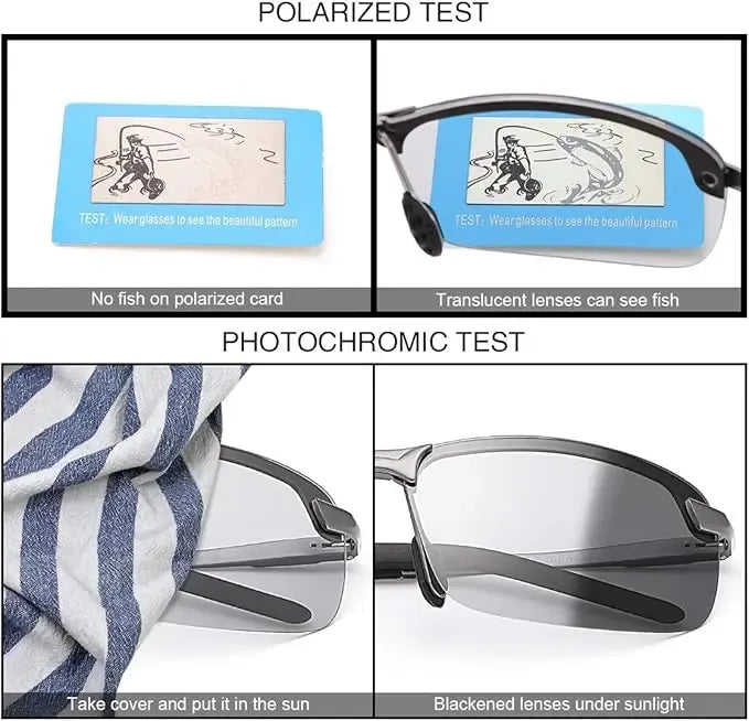 Gildedrust™ HD Polarized Photochromic Sunglasses UV400 Protection | Retro Oversized Square | Unisex 2026 Essential  -WH