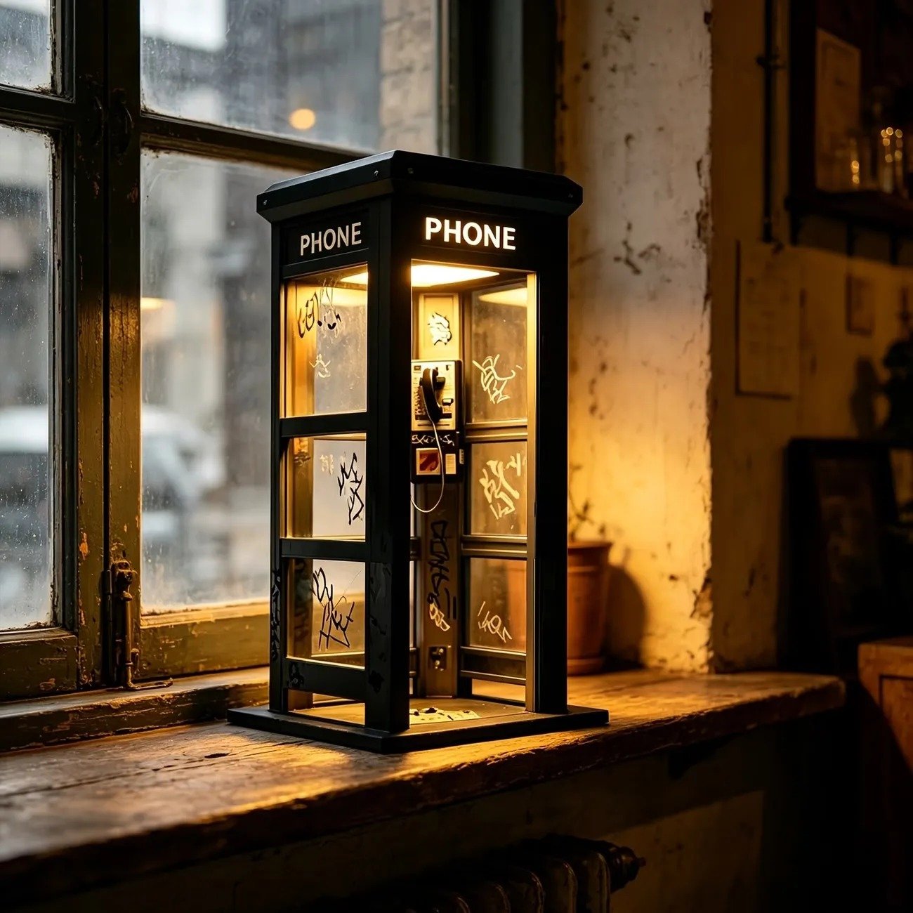 ✨Vintage Phone Booth Ambient Lamp- 🎁Light up Every Cozy Corner💛-$AC