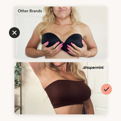 Convertible Strapless Bandeau Bra with Wireless Comfort, Anti-Slip Grip & Removable Straps-WH
