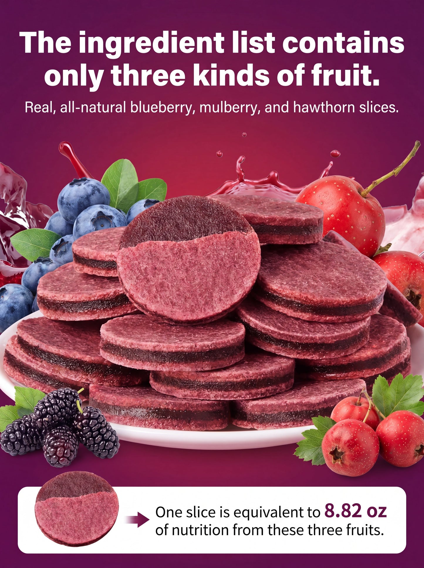 🌿Pure natural 🫐blueberry and 🍇mulberry stuffed 🍒hawthorn slices-$LA