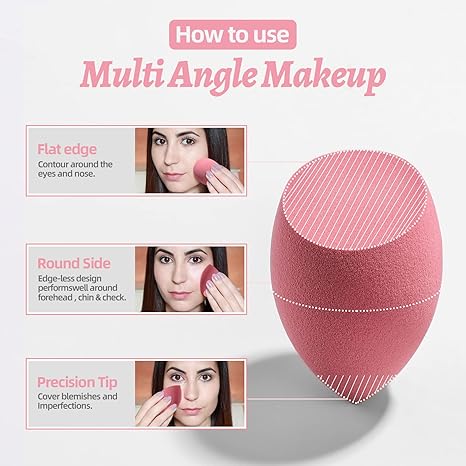 Makeup Sponge Set BS-MALL Blender Sponges 7 Pcs for Liquid. Cream. and Powder. Multi-colored with 1 Mini Makeup Sponge Pink (F-PinkGrey)