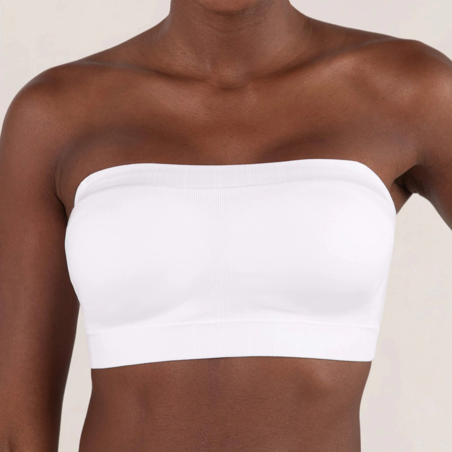 Convertible Strapless Bandeau Bra with Wireless Comfort, Anti-Slip Grip & Removable Straps-WH