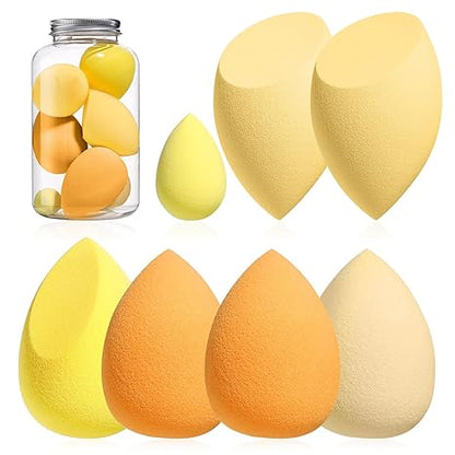 Makeup Sponge Set BS-MALL Blender Sponges 7 Pcs for Liquid. Cream. and Powder. Multi-colored with 1 Mini Makeup Sponge Pink (F-PinkGrey)