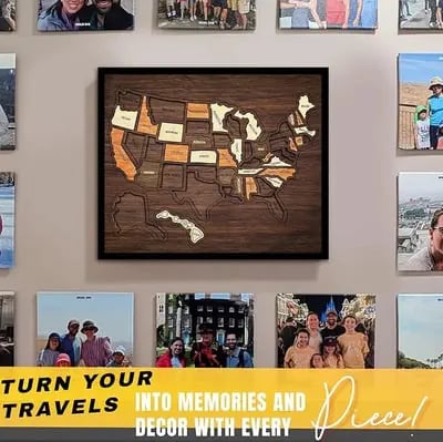 🔥Last Day 49% OFF -🇺🇸 Wooden USA Travel Map Puzzle🧩A Stylish Way to Track Your Journey -$AC