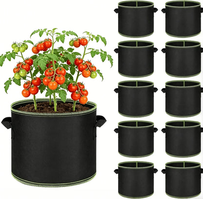 🌱 5-Pack 5 Gallon Grow Bags – Heavy Duty Aeration Fabric Pots with Handles for Vegetables, Flowers & Fruits 🪴-$AC