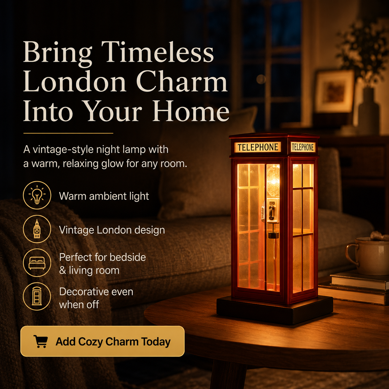 Telephone Booth Decorative Night Lamp-CJ
