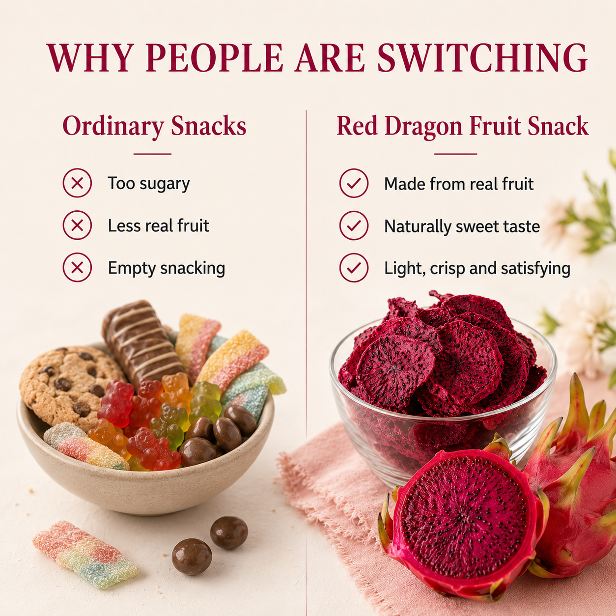 🍈 Real Red Dragon Fruit A Deliciously Easy Daily Snack-CJ