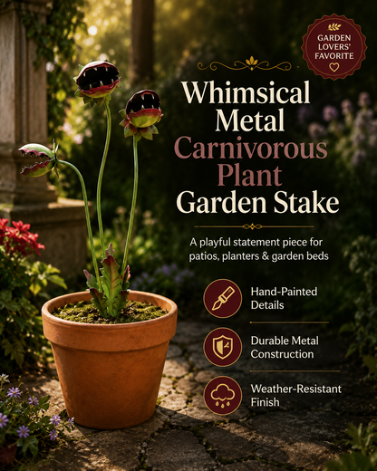 LAST DAY 50% OFF - Whimsical Metal Carnivorous Plant Garden Stake-CJ