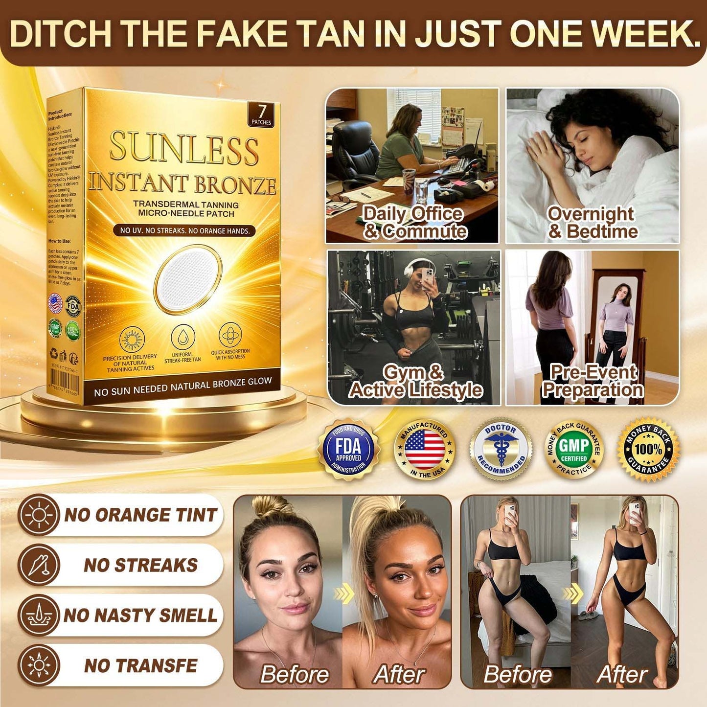 ☀️𝑶𝒇𝒇𝒊𝒄𝒊𝒂𝒍 𝑺𝒕𝒐𝒓𝒆 | ☀️ Gildedrust® 𝐒𝐮𝐧𝐥𝐞𝐬𝐬 𝐈𝐧𝐬𝐭𝐚𝐧𝐭 𝐁𝐫𝐨𝐧𝐳𝐞 𝐓𝐚𝐧𝐧𝐢𝐧𝐠 𝐌𝐢𝐜𝐫𝐨𝐧𝐞𝐞𝐝𝐥𝐞 𝐏𝐚𝐭𝐜𝐡 -$AC