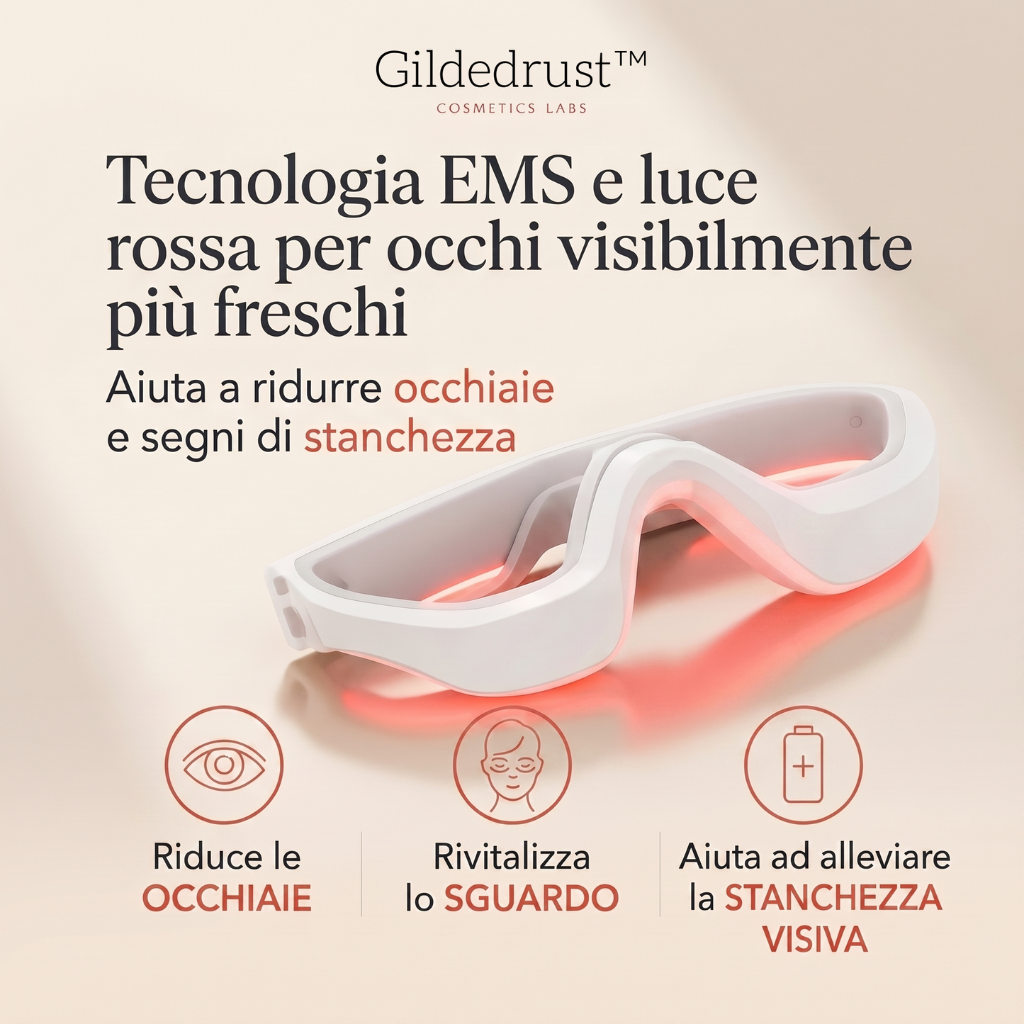 Gildedrust™ Red Light Eye Massager | Anti-Aging Eye Care Device for Dark Circles & Wrinkles -$AC