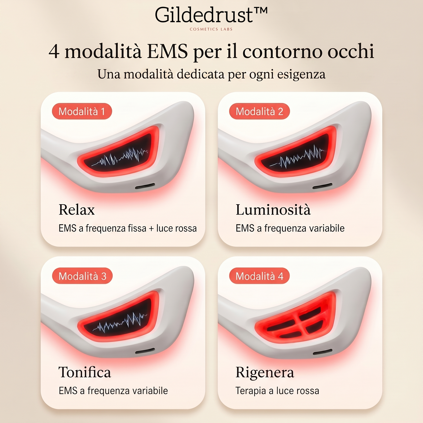 Gildedrust™ Red Light Eye Massager | Anti-Aging Eye Care Device for Dark Circles & Wrinkles -$AC