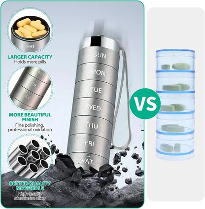7-Day MetalTravel PillOrganizer-$LA