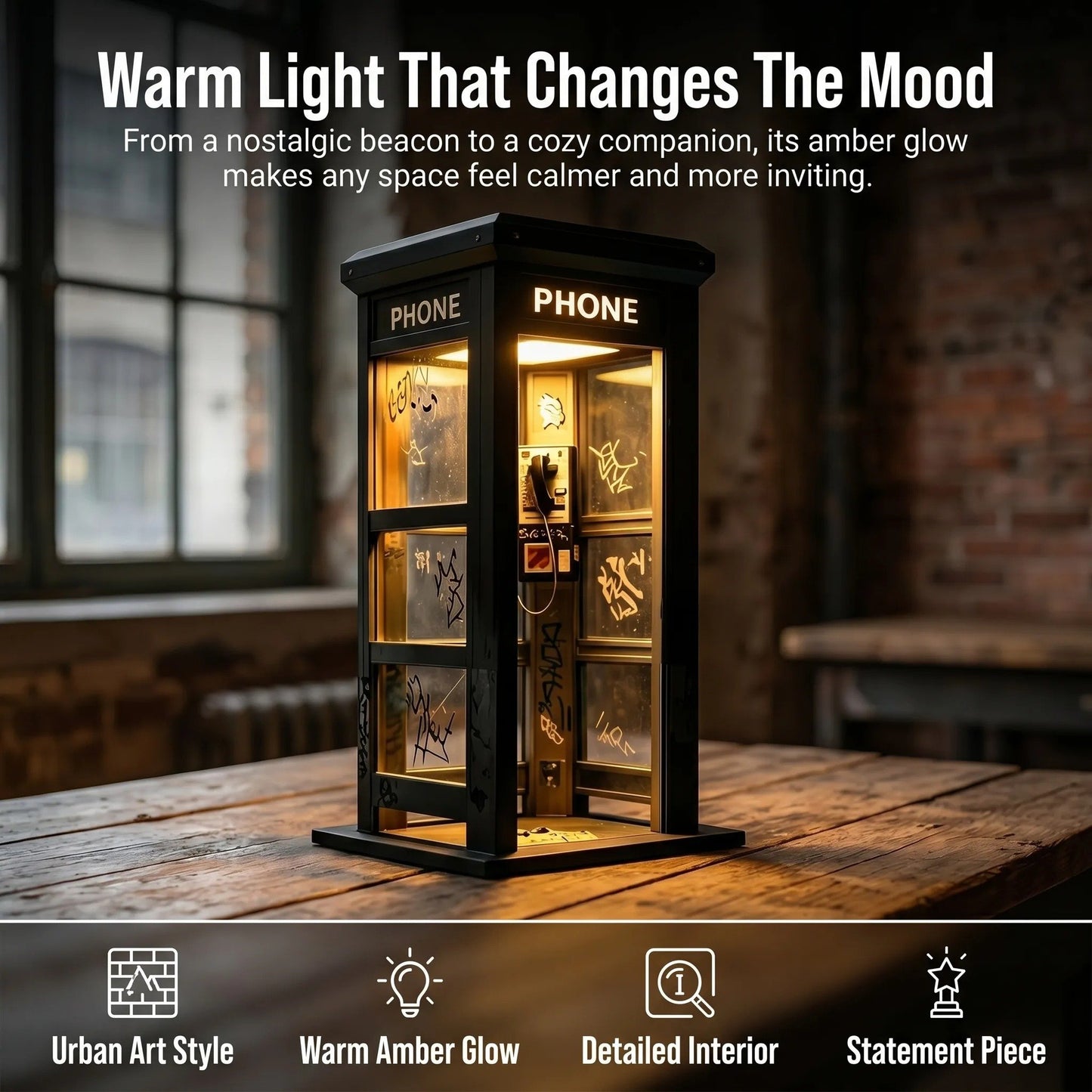 ✨Vintage Phone Booth Ambient Lamp- 🎁Light up Every Cozy Corner💛-$AC