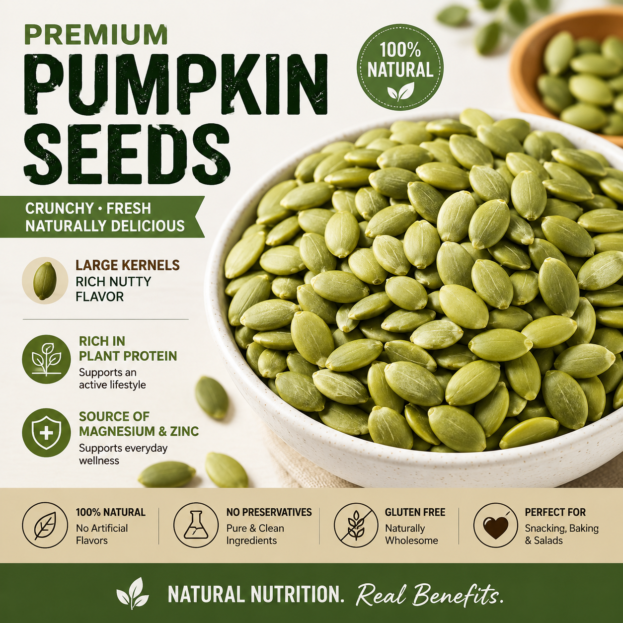 🎃 Premium Roasted Pumpkin Seeds Crunchy, Fresh & Naturally Delicious-$LA