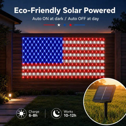 ⭐USA 250th Anniversary 49% OFF⭐Solar American Flag Lights Outdoor-WH