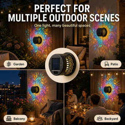 ✨Solar Mandala Wall Light | Outdoor Garden Fence Projector Lamp 🪐🌌-$LA