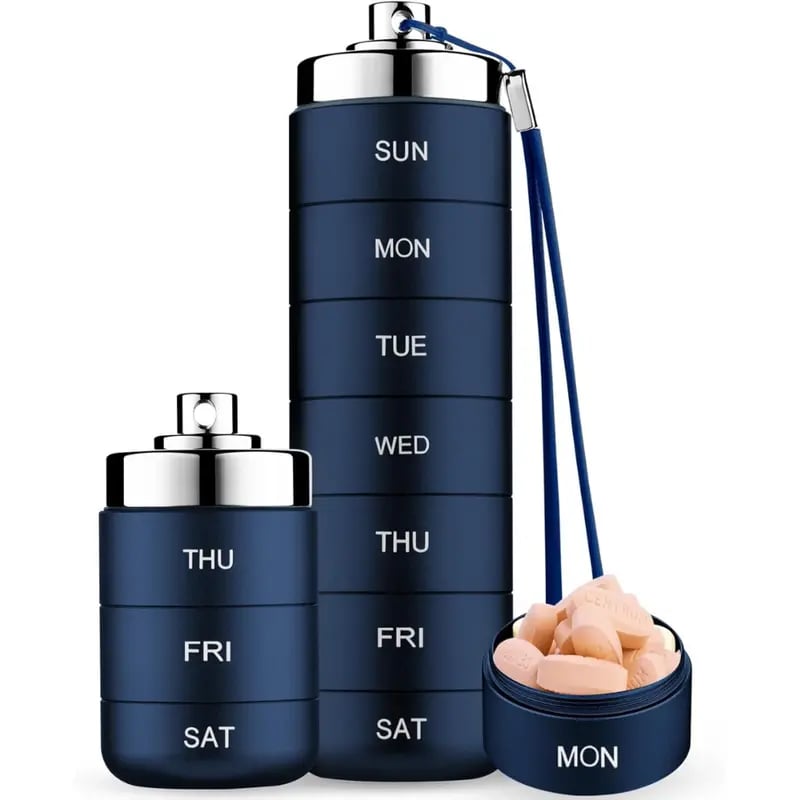 7-Day MetalTravel PillOrganizer-$LA
