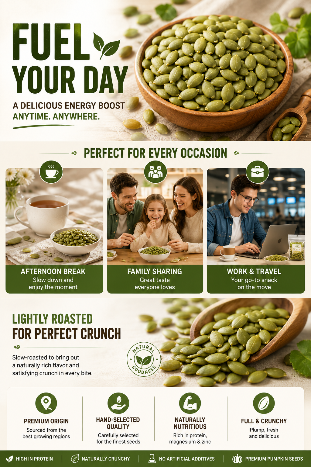 "Premium Roasted Pumpkin Seeds – Crunchy, Healthy, & Perfect for Snacking! 🎃 Limited Time Offer!"-$LX