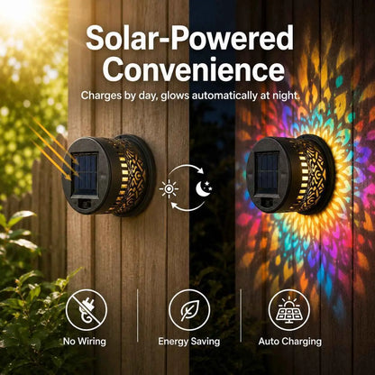 65K+ SOLD!✨Solar Mandala Wall Light | Outdoor Garden Fence Projector Lamp 🪐🌌-$AC