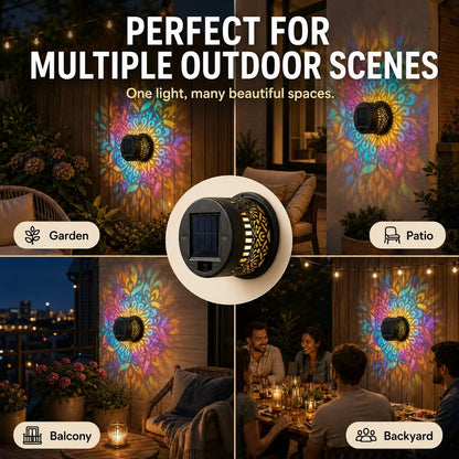 65K+ SOLD!✨Solar Mandala Wall Light | Outdoor Garden Fence Projector Lamp 🪐🌌-$AC