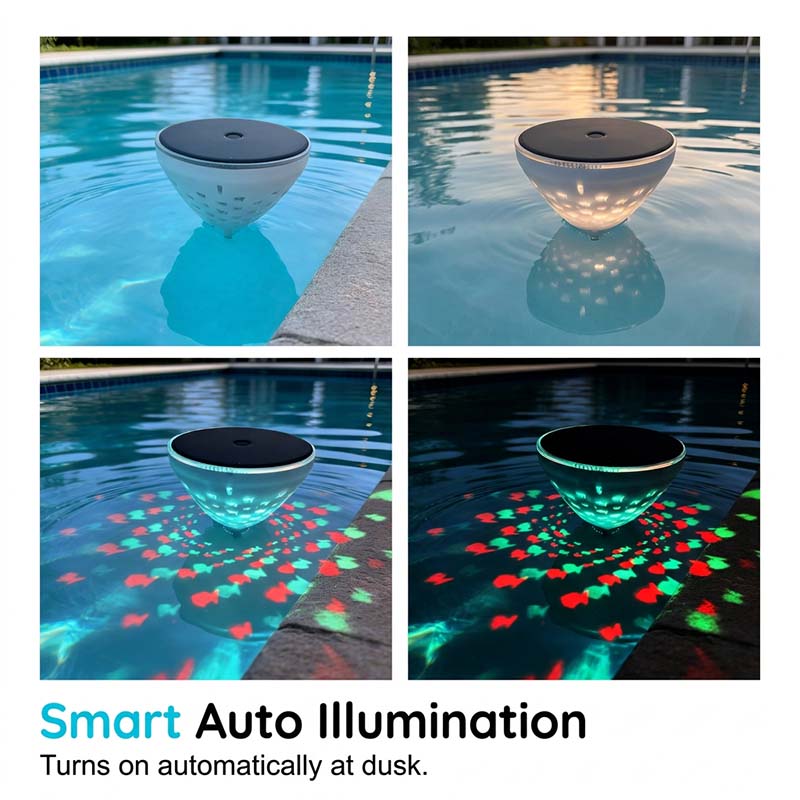 🎁2026 Hot Sale 50% OFF💕Solar Floating Pool Light with Fish Projection-WH