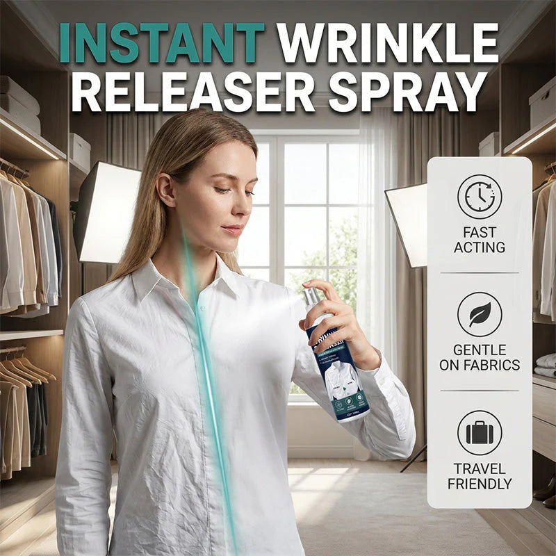 👔✨ Instant wrinkle release – no iron, travel-ready, static-free & fresh.-$LA